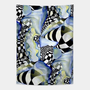 Chessboard Illustration in Chic Artistic Watercolor Style Tapestry