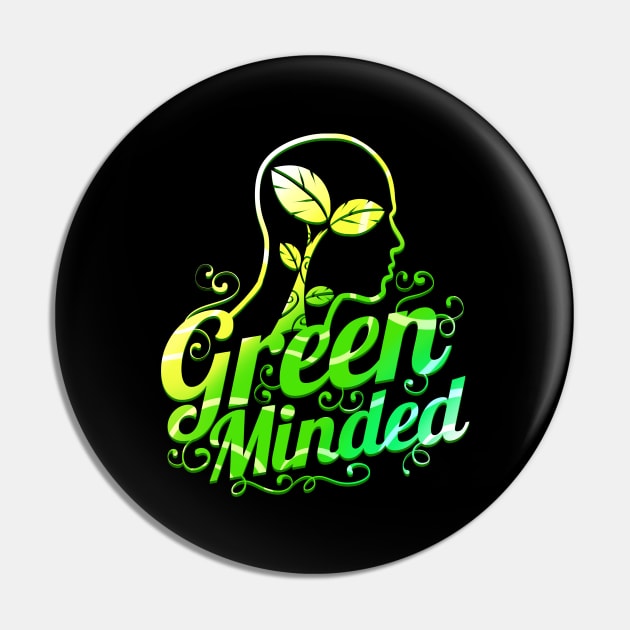 Vegetarian Green Minded - Go vegan Pin by SinBle