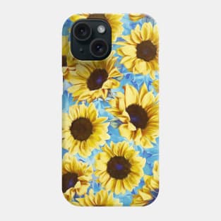 Dreamy Sunflowers on Blue Phone Case