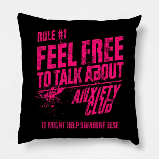 Anxiety Club Pillow by SchaubDesign