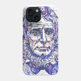 HENRY DAVID THOREAU watercolor and ink portrait Phone Case