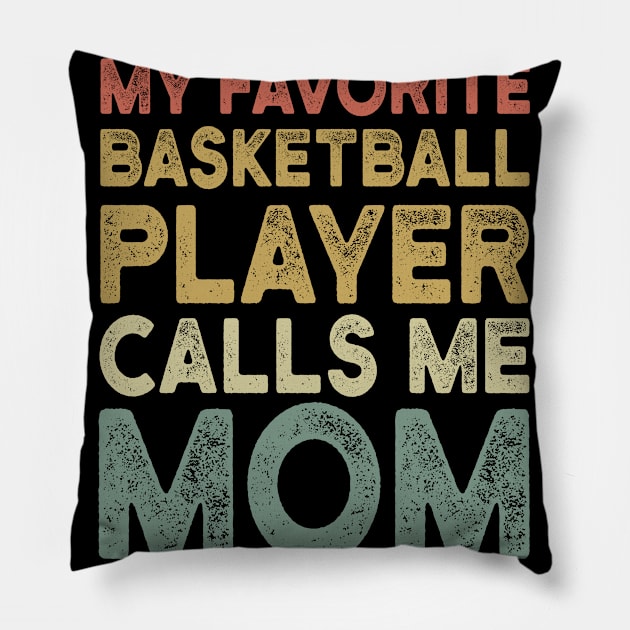 Retro Basketball Mom - Funny Basketball Lover Gift For Mom Pillow by clickbong12