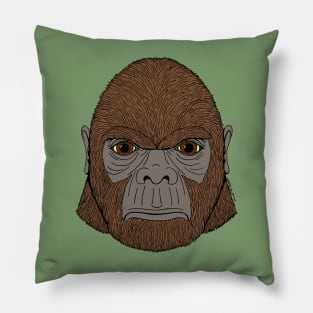 Bigfoot Portrait 1 (Ape-Like) Pillow