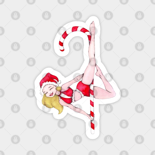 Mrs Claus pole dancing Magnet by LaBellaCiambella