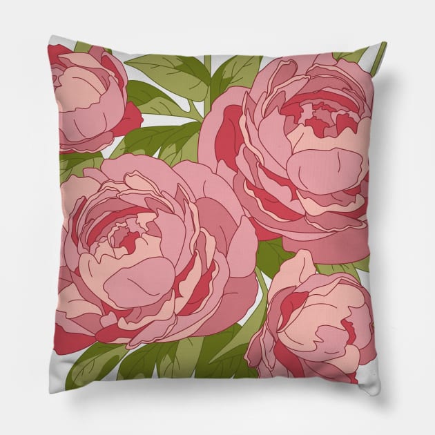 Peony Bouquet Pillow by lents