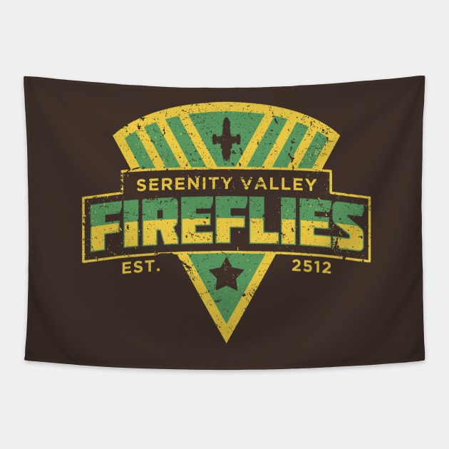 Serenity Valley Fireflies Tapestry by alecxps