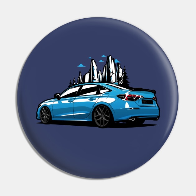 Blue Civic SI Mountains Pin by KaroCars