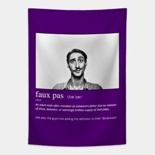 Funny Faux Pas Dad Joke Pun with "Suave" Picture (MD23Frd014b) Tapestry