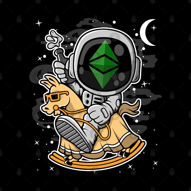 Astronaut Horse Ethereum Classic ETH Coin To The Moon Crypto Token Cryptocurrency Blockchain Wallet Birthday Gift For Men Women Kids by Thingking About