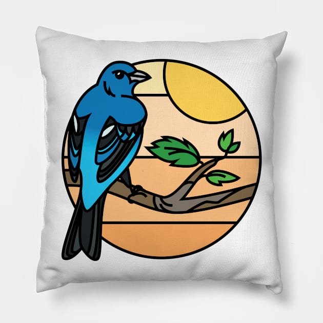 Indigo Bunting Pillow by Joe Gottli