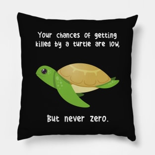 Green Sea Turtle Never Zero Pillow