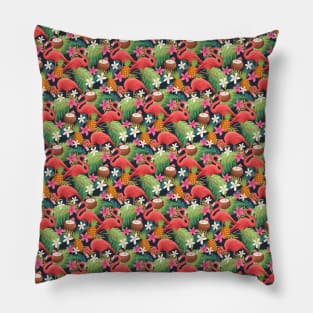 Flamingo Pink Pattern Pillow