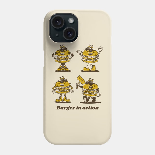 Burger in action Phone Case by adipra std