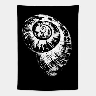 White Spiral Seasnail Shell Tapestry