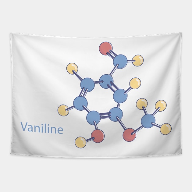 Abstract vaniline molecule vector model Tapestry by ingotr