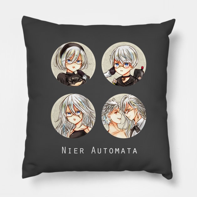 Nier Automata Glasses Pillow by candypiggy