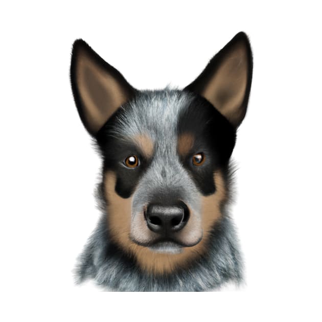 Cute Australian Cattle Dog Drawing by Play Zoo