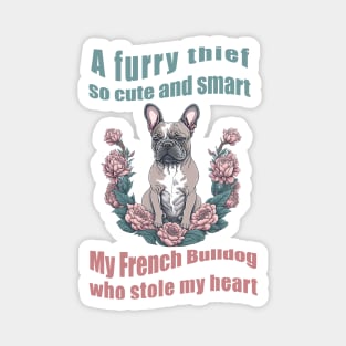 Cute french bulldog, vintage style, frenchie mon, frenchie dad Magnet