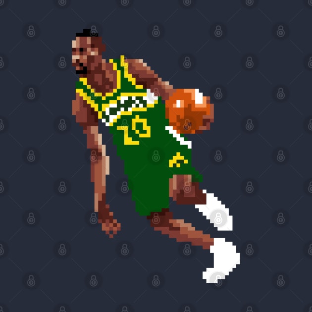 Gary Payton Pixel Dribble by qiangdade