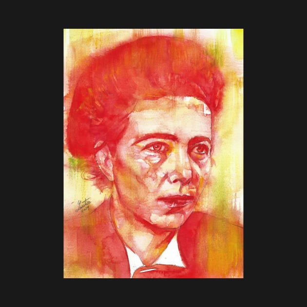 SIMONE DE BEAUVOIR - watercolor portrait.2 by lautir