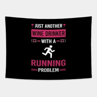 Wine Drinker Running Run Runner Tapestry