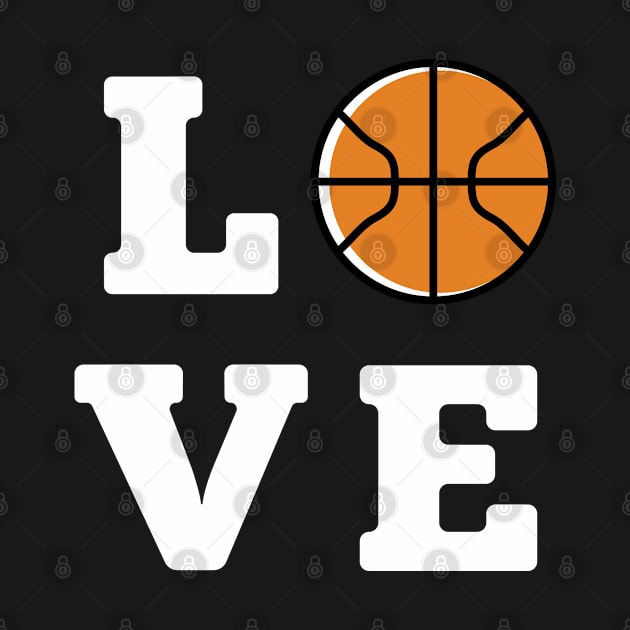 Love Basketbal ball White by Adrian's Outline