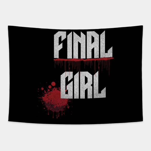 Final Girl Horror Movie Blood Splatter Tapestry by ForbiddenGeek