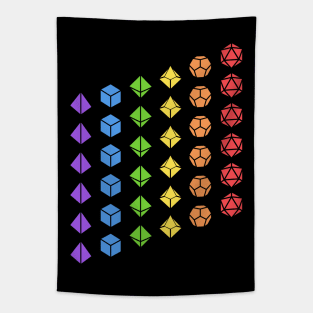 Slanted Dice Set Rainbow Flag Tapestry