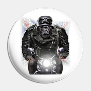 United Kingdom Patriot Gorilla Ride Motorcycle Biker Pin