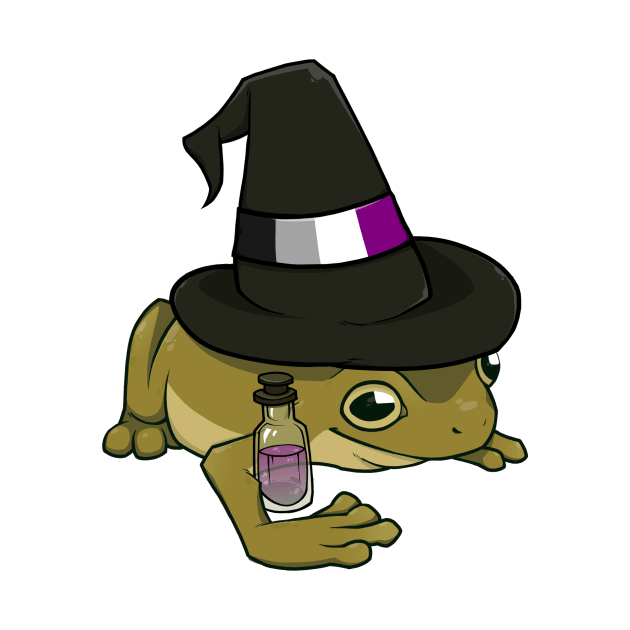 Asexual Pride Witch Frog by saltuurn