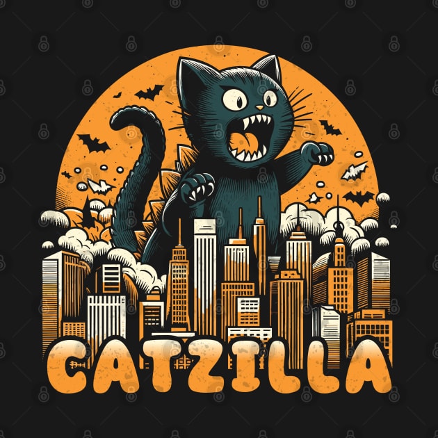 Catzilla - Funny Vintage Cat by Trendsdk