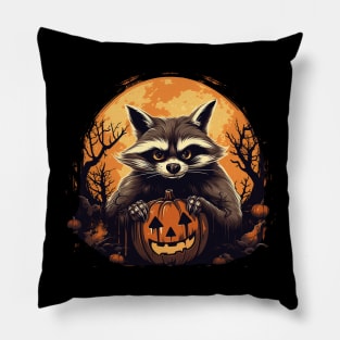 halloween raccoon Pillow