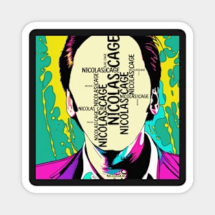 Nicolas Cage stolen face vector art fan works graphic design by ironpalette Magnet