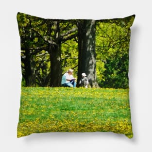 Summer - Father and Son Under the Trees Pillow