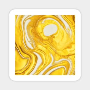 YELLOW AND WHITE LIQUID MARBLE DESIGN, IPHONE CASE, MUGS, AND MORE Magnet