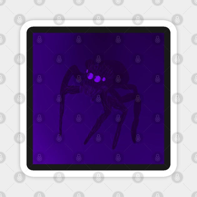 Jumping Spider Drawing V25 (Purple 1) Magnet by IgorAndMore