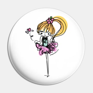 doodle girl illustration Pin