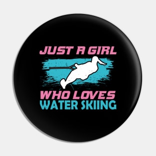 Water Ski Skiing Girl Gift Pin