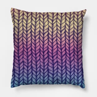 Rainbow Gradient Chunky Knit Pattern Pillow