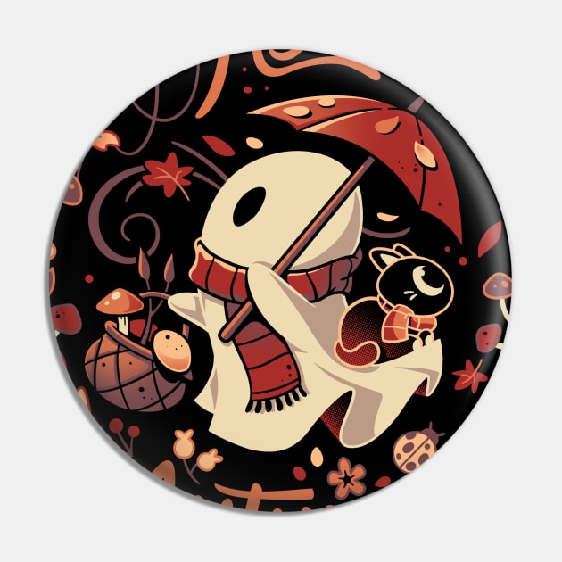 Spooky Autumn Harvest - Fall Ghost Pin by Snouleaf