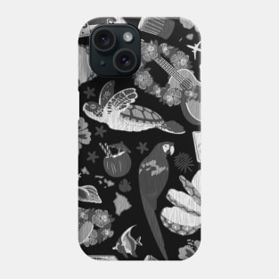 You Got the Dark Hawaiian Woodcut Pattern! Phone Case