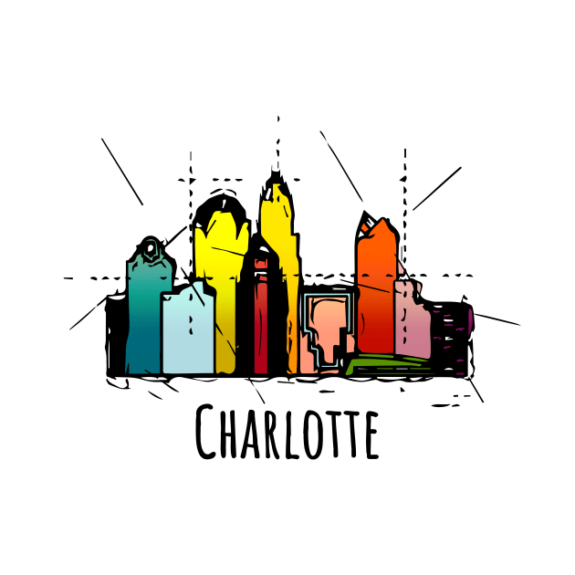 Charlotte City Travel Gift by DimDom