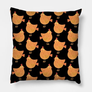 The cute yellow and red chicken pattern, 4 Pillow