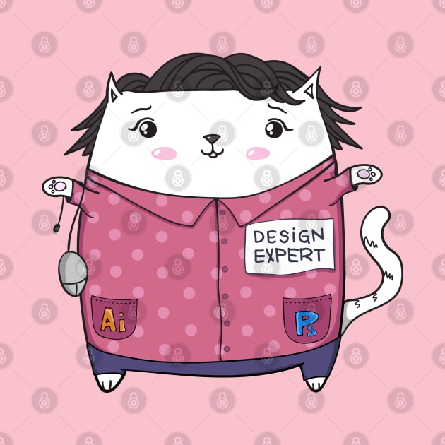 CAT GRAPHIC DESIGNER, KITTY WEB DESIGN, 3D, INTERIOR EXPERT, GREAT GIFT FOR HER, SWEET KITTEN by OPACHA