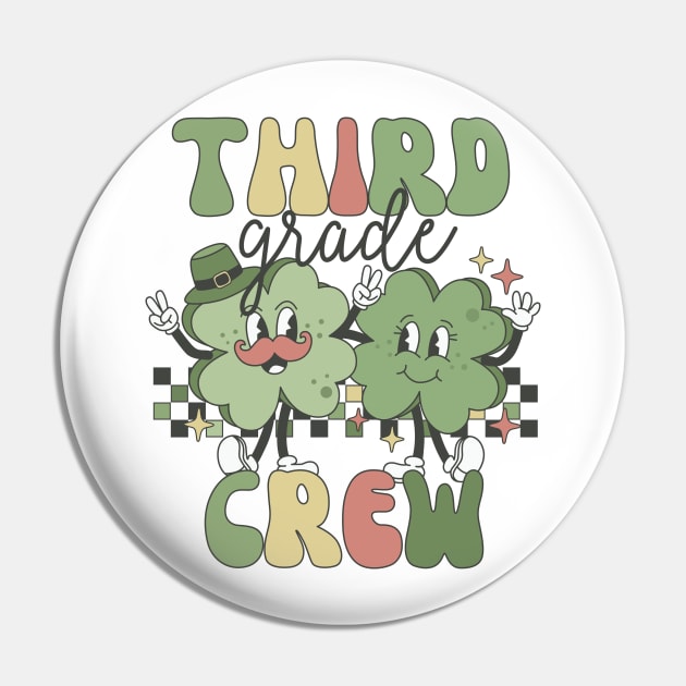 Retro 3rd Grade Teacher St Patricks Day Teaching Squad Pin by luxembourgertreatable