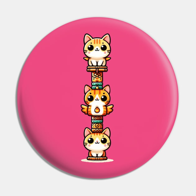 Cat Totem Pole Pin by Sketchy