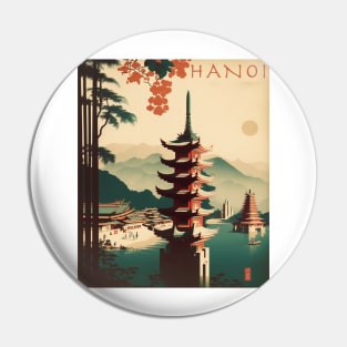 Hanoi Vintage Travel Art Poster Pin