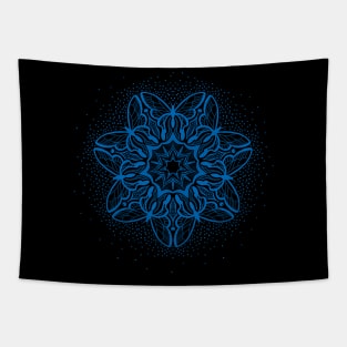 Symmetric Butterflies - Mandala Design - blu Tapestry