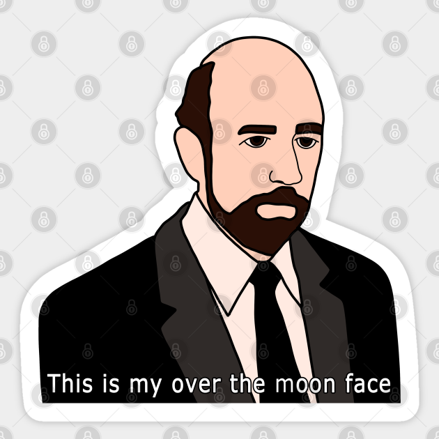 over the moon face - Toby Ziegler - Sticker