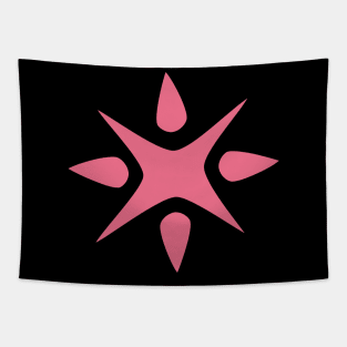 Large Geometric abstract snowflake in pink Tapestry